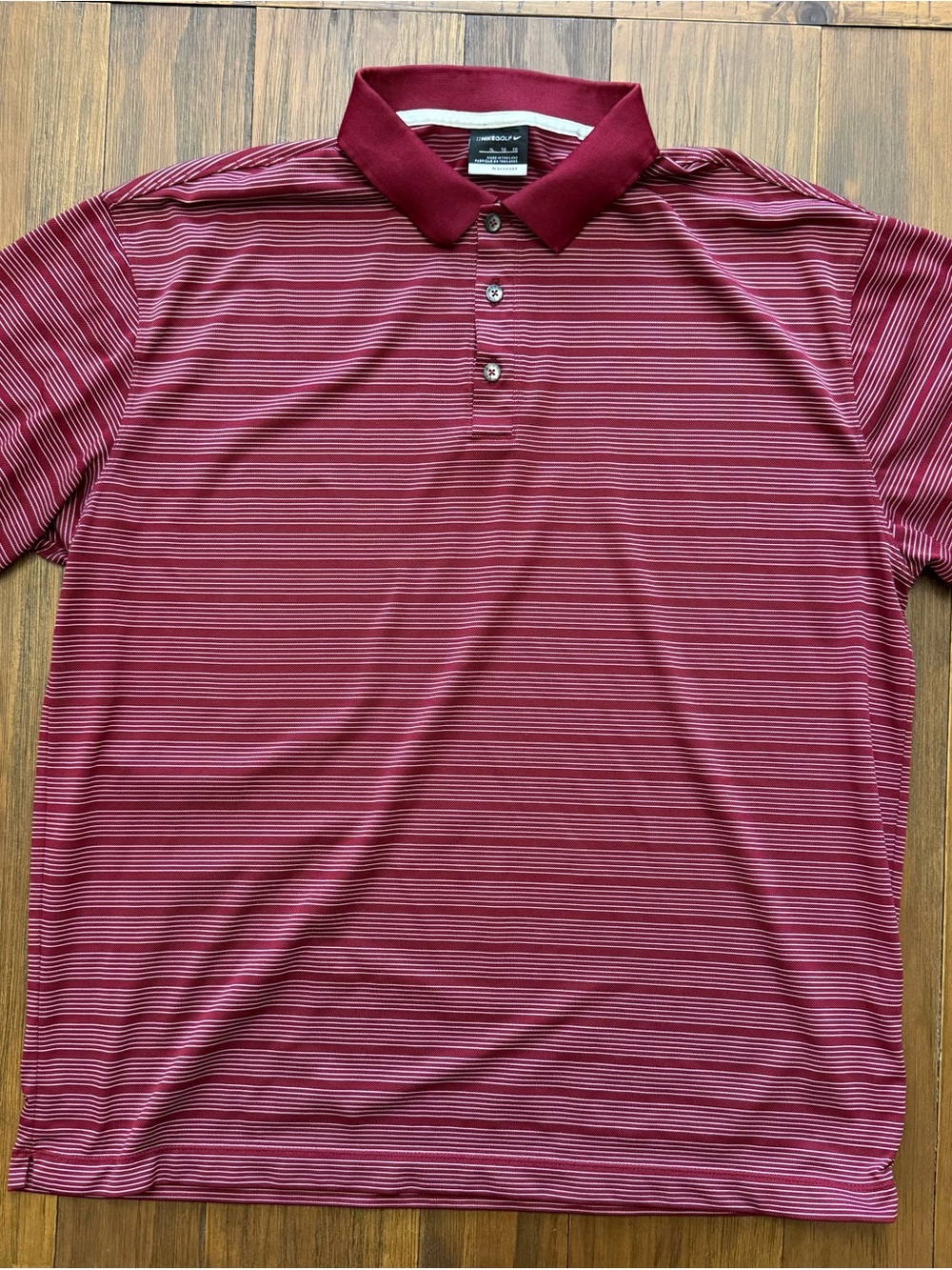 Nike Golf Men's Burgundy Striped Polo Shirt